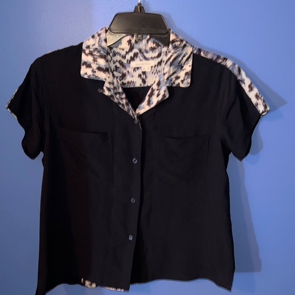 Surface to Air Tops - Surface to Air Collared Button Down Shirt Short Sleeves Size 34
